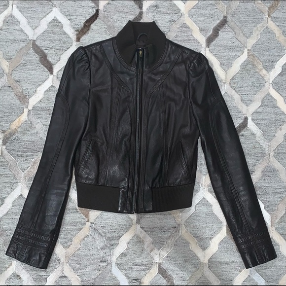 Beautiful and Soft Brown Genuine Leather Bomber Jacket - Picture 8 of 8